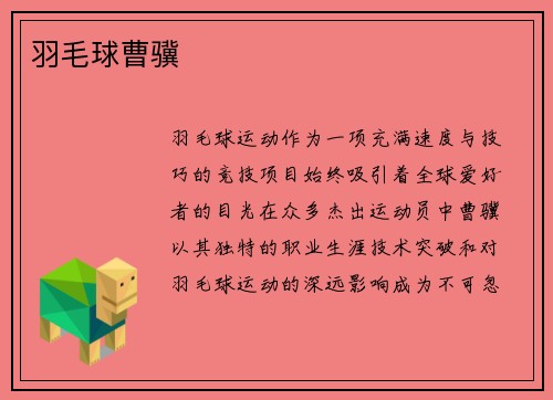 羽毛球曹骥